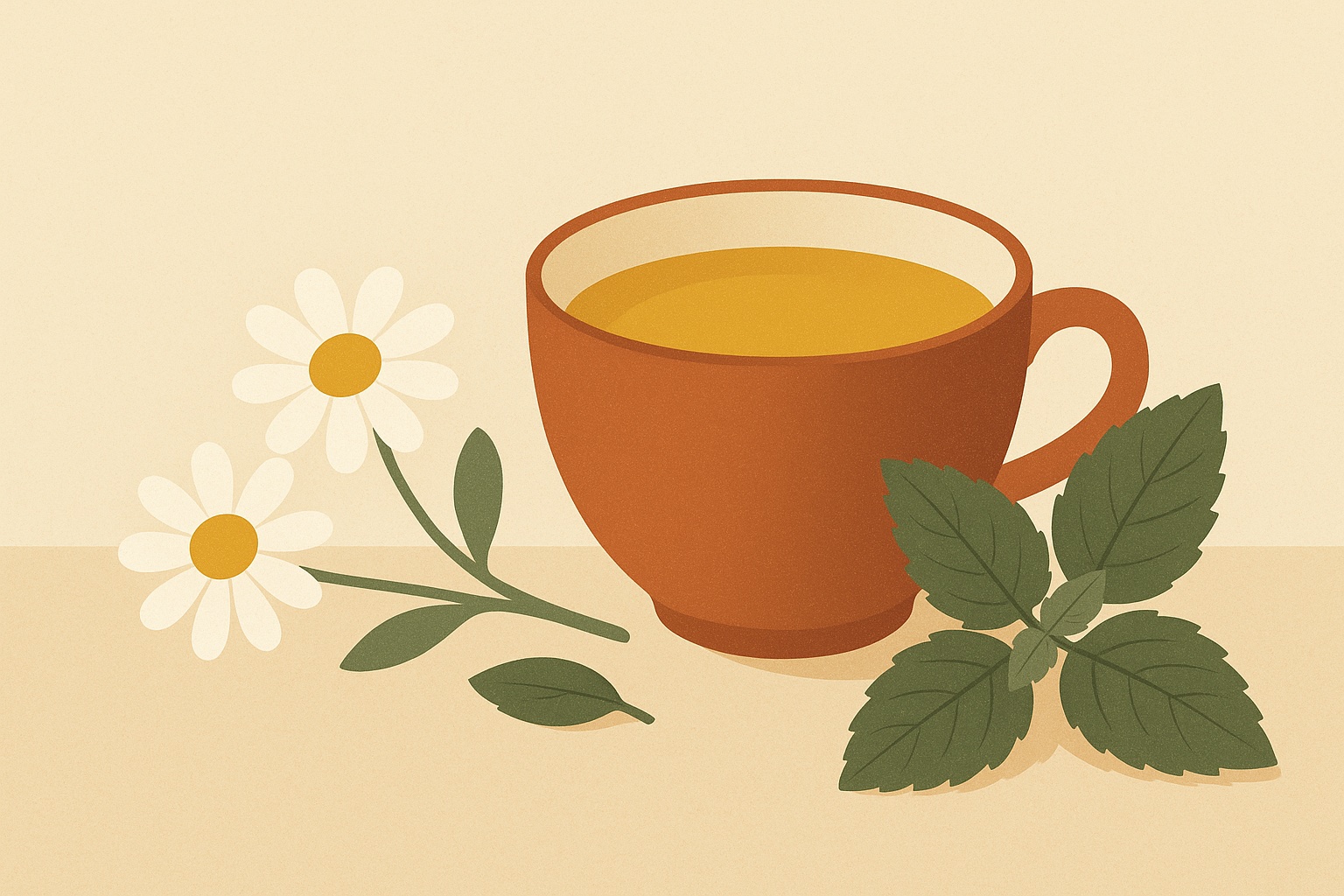 Tés e infusiones para llevarte de vacaciones Ilustración de infusiones de hierbas — Aromas de Té